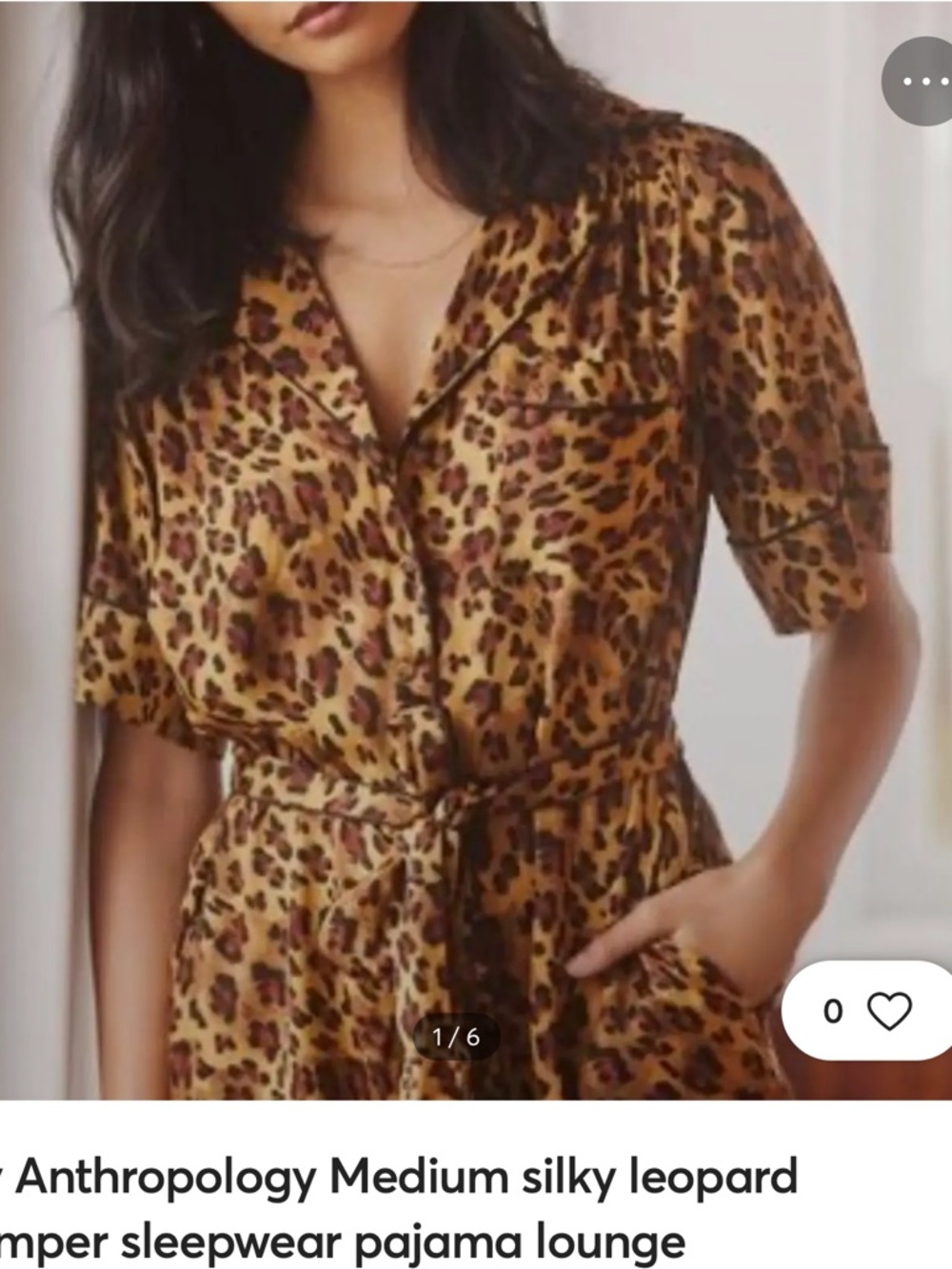 Leopard Print Satin pajama romper